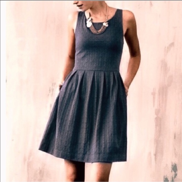 Anthropologie Dresses & Skirts - Anthro Deletta Blue Torchon Embossed Ponte Dress
